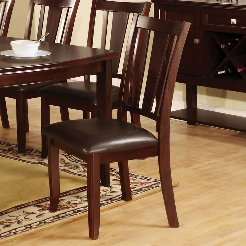 Streamdale Dark Espresso Finish Side Chairs with Padded Leatherette Seat