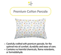 Breathable Baby Cotton Percale Pillowcase, For 13" x 18" Toddler Pillow