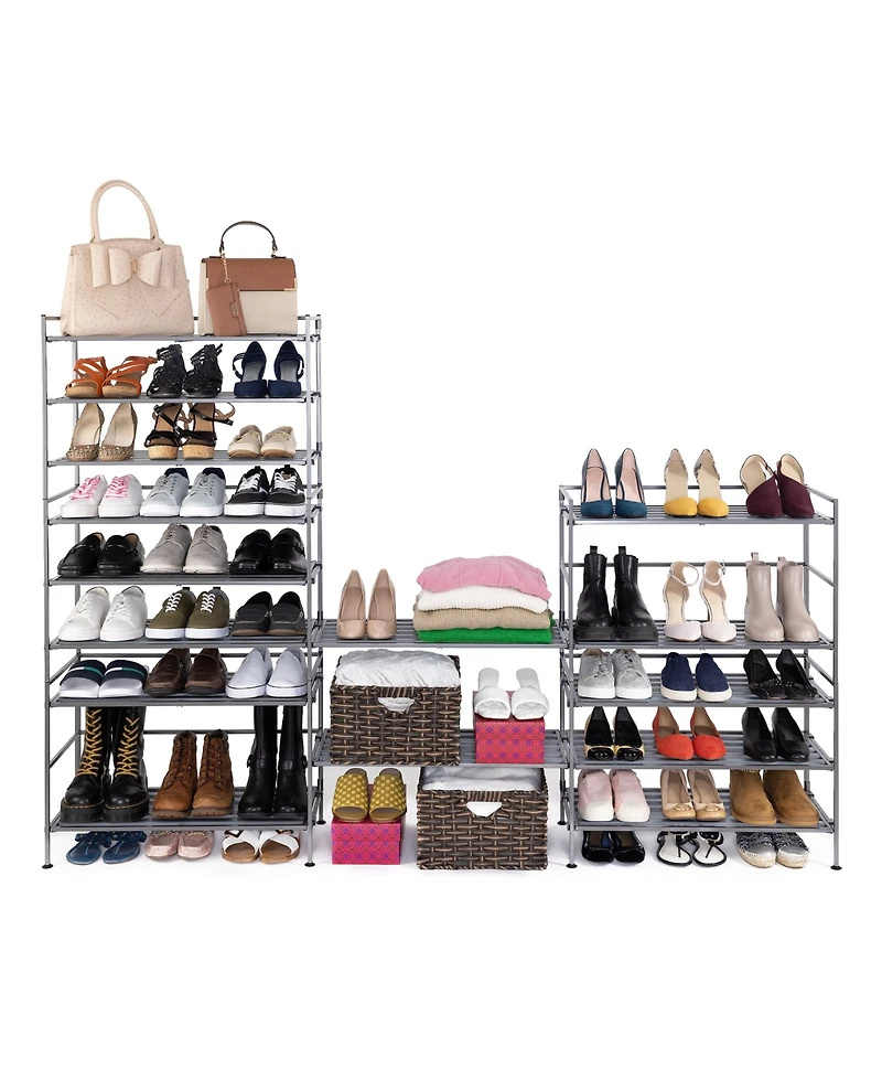 Seville Classics 3-Tier Resin Slatted Shoe Rack