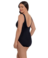 Longitude by Mimi Flamingo Women's Faux Surplice Tank One-Piece Swimsuit