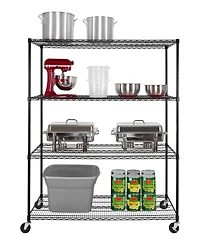 Seville Classics UltraDurable 4-Tier Nsf Steel Wire Shelving, 60" W x 24" D x 76" H