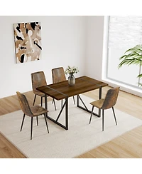 Streamdale 55" Rustic Industrial Mdf Walnut Dining Table