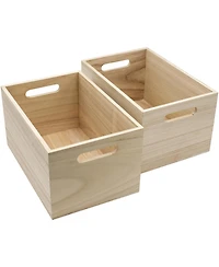 Sorbus Natural Wood Bin 2 Pack