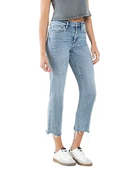 Flying Monkey Women's High Rise Cropped Straight Jeans