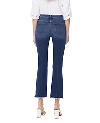 Vervet Women's High Rise Raw Step Hem Kick Flare Jeans