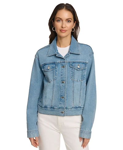 Dkny Women's Foundation Denim Trucker Jacket