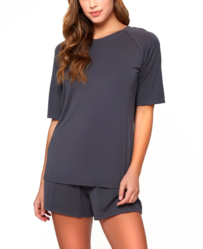 iCollection Women's 2Pc. Raglan Top and Short Pajama Set