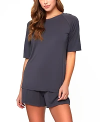 iCollection Women's 2Pc. Raglan Top and Short Pajama Set