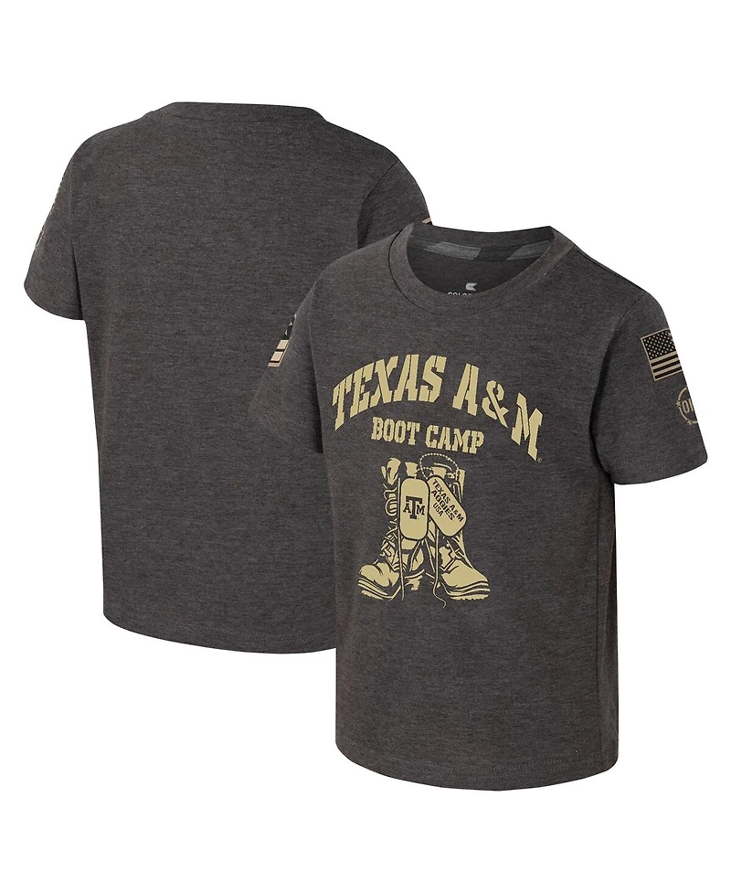 Toddler Boys and Girls Colosseum Charcoal Texas A&M Aggies Oht Military-Inspired Appreciation Boot Camp T-shirt