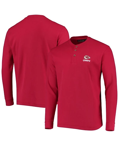 Men's Dunbrooke Red Kansas City Chiefs Logo Maverick Thermal Henley Long Sleeve T-shirt