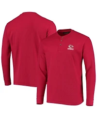 Men's Dunbrooke Red Kansas City Chiefs Logo Maverick Thermal Henley Long Sleeve T-shirt