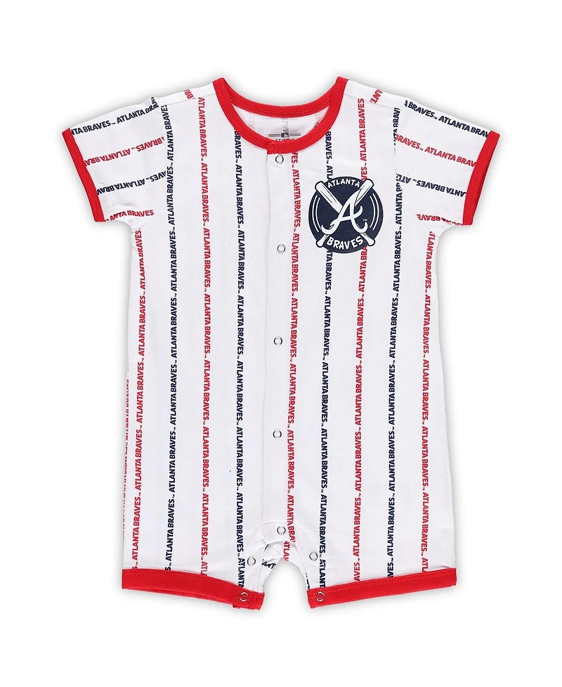 Baby Boys and Girls White Atlanta Braves Ball Hitter Coverall