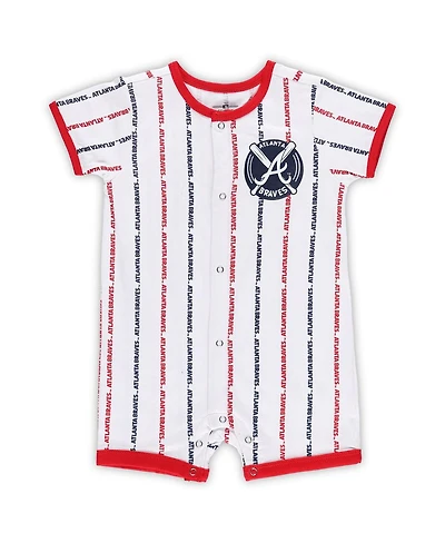 Baby Boys and Girls White Atlanta Braves Ball Hitter Coverall