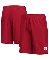 Men's adidas Scarlet Nebraska Huskers Aeroready Shorts