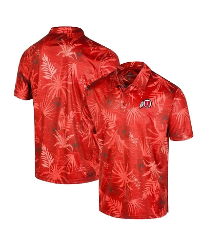 Men's Colosseum Red Utah Utes Palms Team Polo Shirt