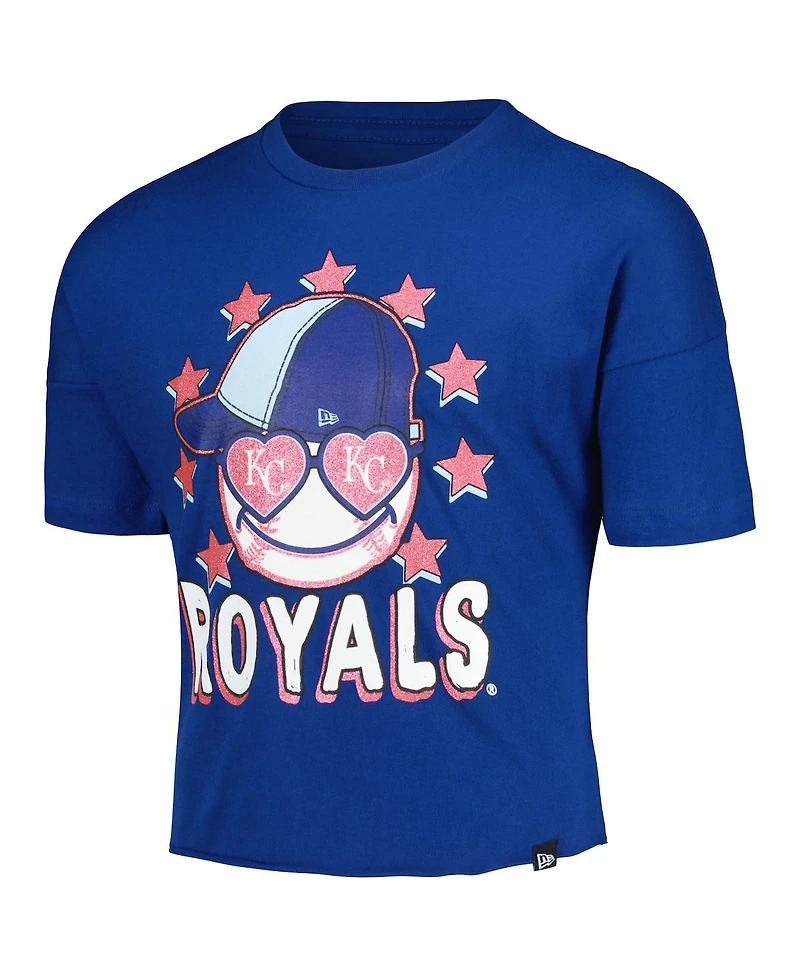 Big Girls New Era Royal Kansas City Royals Team Half Sleeve T-shirt
