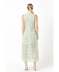 endless rose Women's Textured Sleeveless Maxi Dress