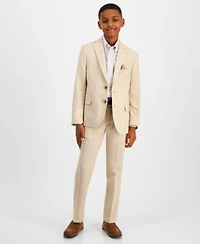 Big Boys Classic Fit Khaki Sport Coat Plaid Shirt Khaki Dress Pants