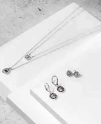 Dkny Logo Crystal Ring Stud Earrings