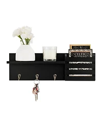 Danya B Utility Shelf with Pocket and Hanging Hooks
