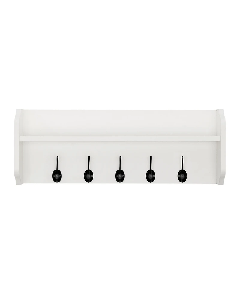 Entryway Floating Utility Wall Shelf with Hooks