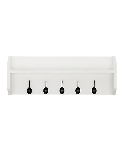 Entryway Floating Utility Wall Shelf with Hooks