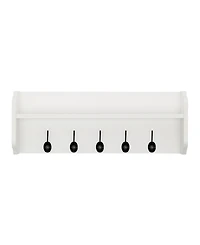 Entryway Floating Utility Wall Shelf with Hooks