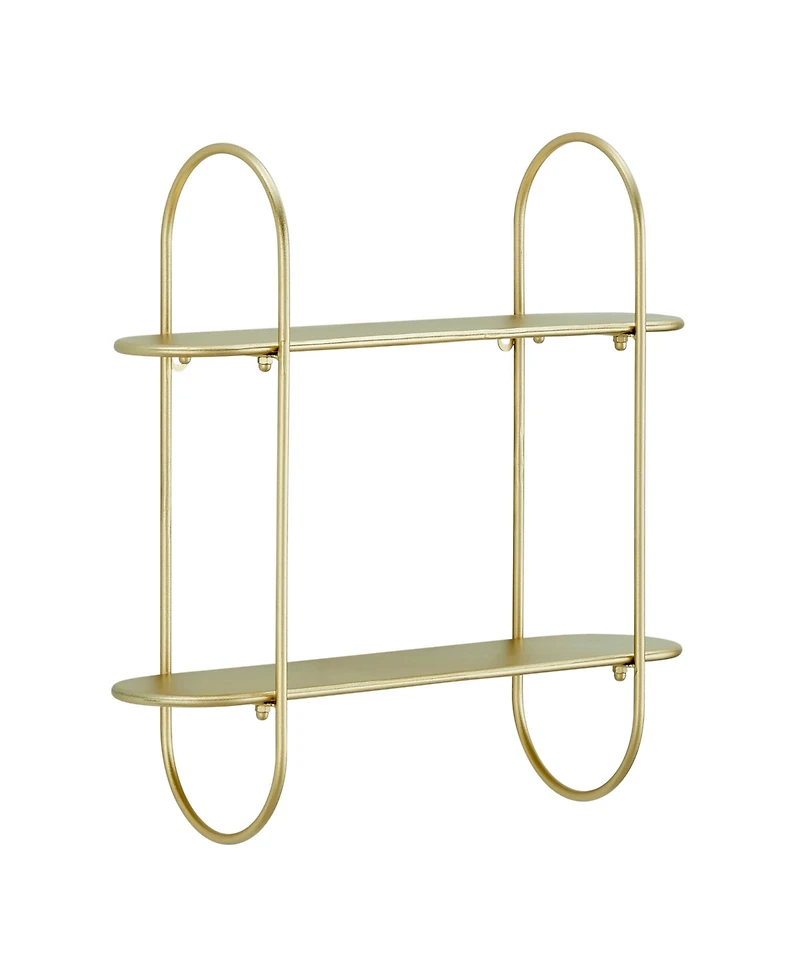 Danya B Two-Tier Warm Metal Hanging Bracket Wall Mounted Shelf