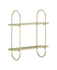 Danya B Two-Tier Warm Metal Hanging Bracket Wall Mounted Shelf
