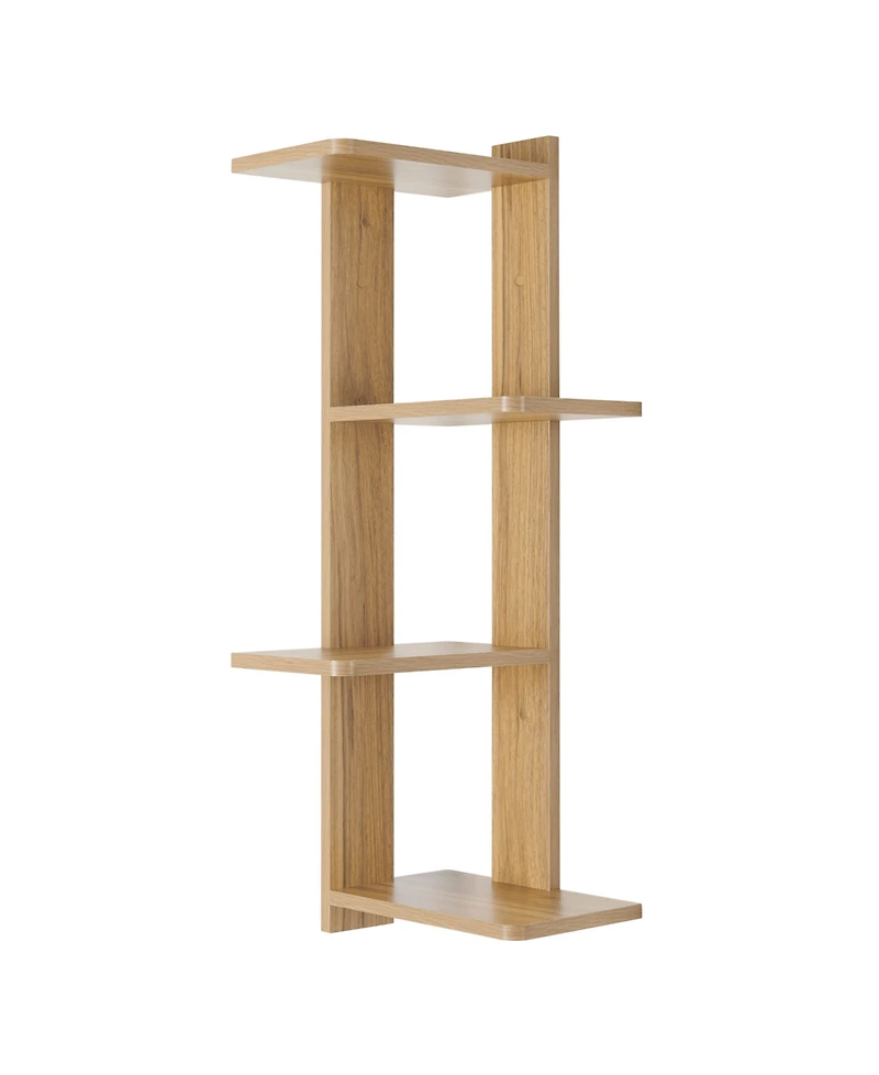 Danya B Alvar Corner 4-Tier Floating Ledge Column Wall Shelf