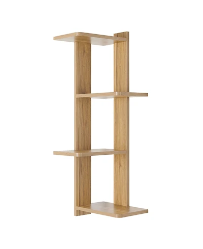 Danya B Alvar Corner 4-Tier Floating Ledge Column Wall Shelf