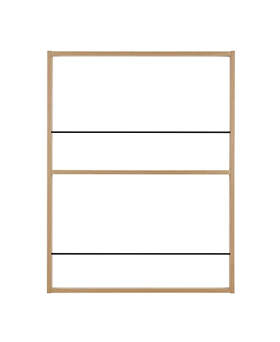 Danya B Steiner Square Modern 2-Tier Kids Book or Toy Figure Display Unit Wall Mounted Bookshelf with Contrasting Black Rods