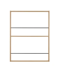 Danya B Steiner Square Modern 2-Tier Kids Book or Toy Figure Display Unit Wall Mounted Bookshelf with Contrasting Black Rods