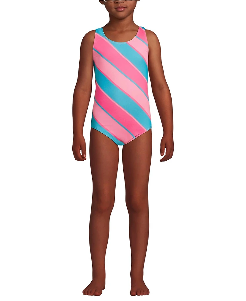 Lands' End Big Girls Plus Chlorine Resistant One Piece Upf 50 Swimsuit