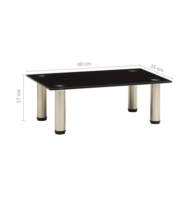 Tv Stand Black 15.7"x13.8"x6.7" Tempered Glass
