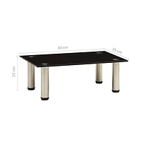 Tv Stand Black 15.7"x13.8"x6.7" Tempered Glass