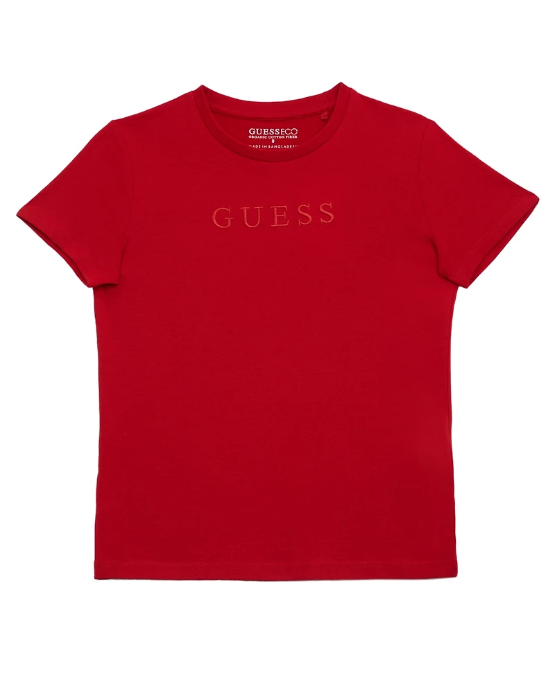 Guess Big Boys Short Sleeve Embroidered Logo T-shirt