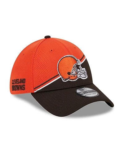 Men's New Era Orange, Brown Cleveland Browns 2023 Sideline 39THIRTY Flex Hat