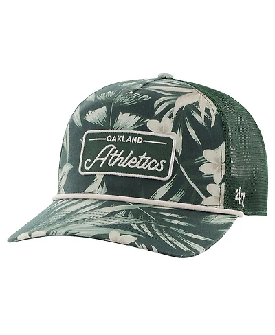 Men's '47 Brand Green Oakland Athletics Tropicalia Trucker Hitch Adjustable Hat