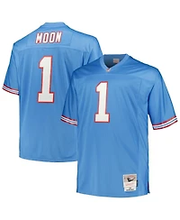 Men's Mitchell & Ness Warren Moon Light Blue Houston Oilers Big and Tall 1993 Legacy Retired Player Jersey