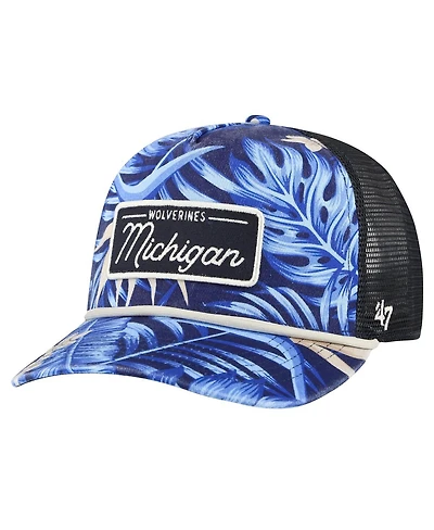 Men's '47 Brand Navy Michigan Wolverines Tropicalia Hitch Adjustable Hat