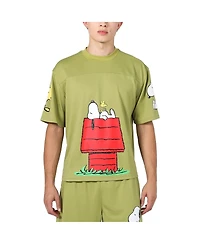 Men's Dumbgood Olive Peanuts Snoopy Mesh Jersey