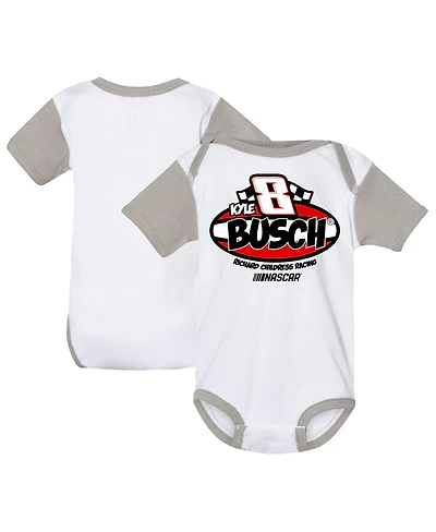 Baby Boys and Girls Richard Childress Racing Team Collection White Kyle Busch Bodysuit