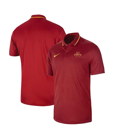 Men's Nike Cardinal Iowa State Cyclones 2023 Sideline Coaches Performance Polo Shirt