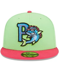 Men's New Era Green Pensacola Blue Wahoos Theme Nights Pensacola Mullets Alternate 2 59FIFTY Fitted Hat