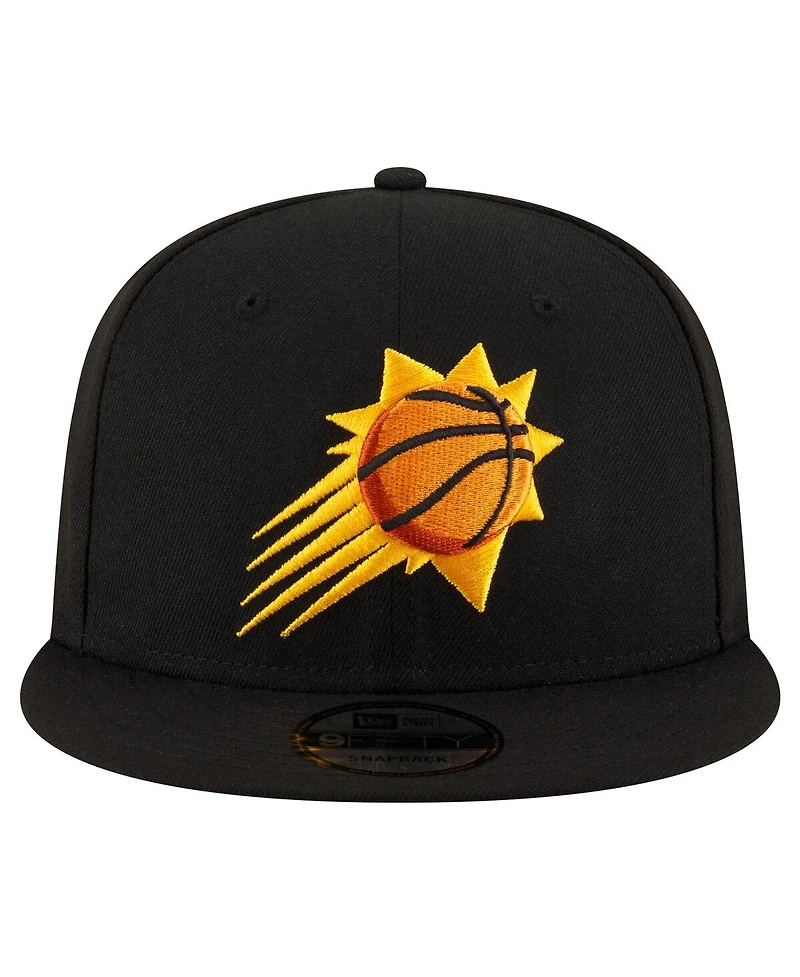 Men's New Era Black Phoenix Suns Official Team Color 9FIFTY Snapback Hat