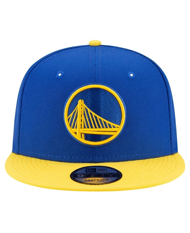 Men's New Era Royal, Gold Golden State Warriors Official Team Color 2Tone 9FIFTY Snapback Hat