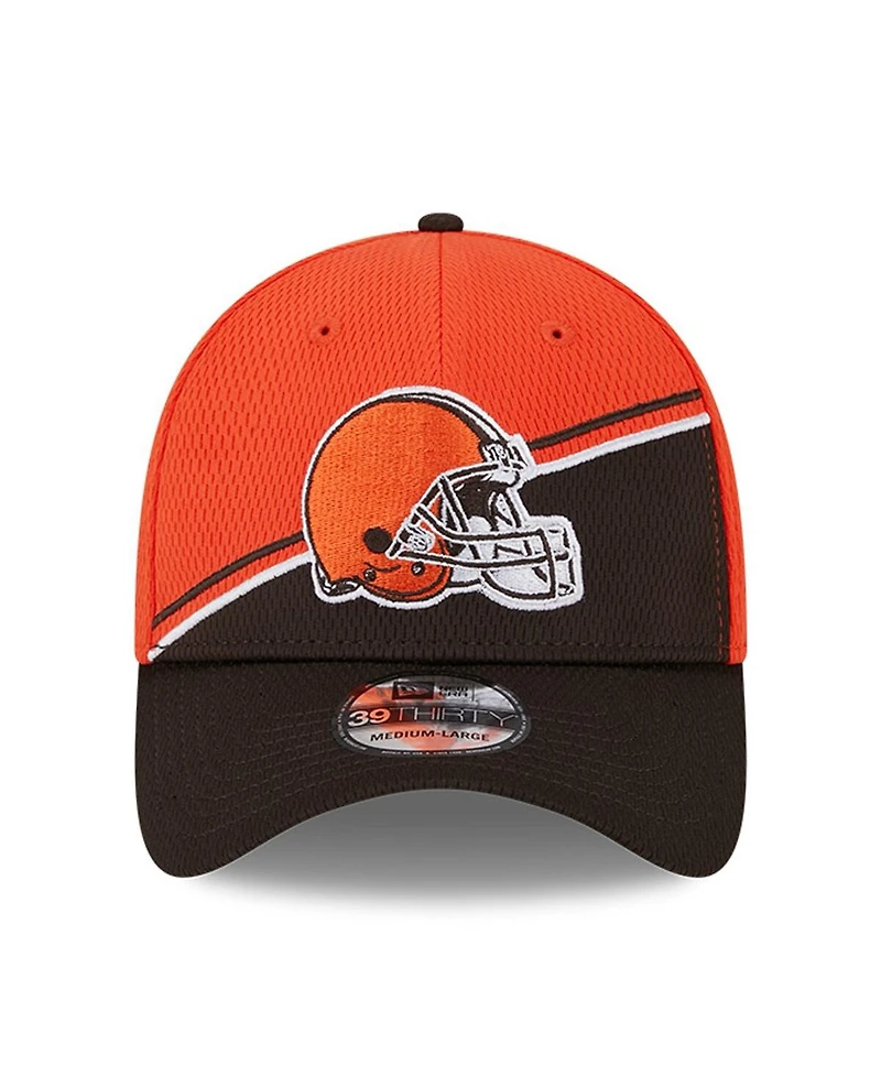 Men's New Era Orange, Brown Cleveland Browns 2023 Sideline 39THIRTY Flex Hat