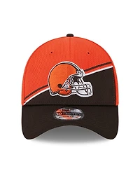 Men's New Era Orange, Brown Cleveland Browns 2023 Sideline 39THIRTY Flex Hat