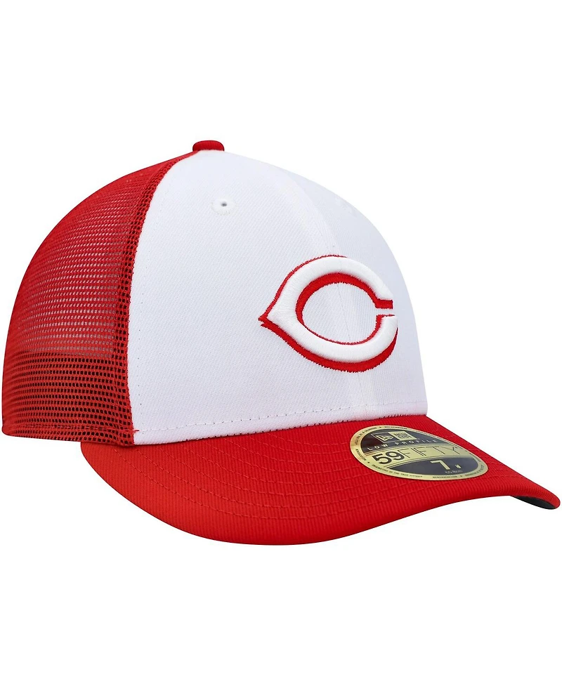 Men's New Era White, Red Cincinnati Reds 2023 On-Field Batting Practice Low Profile 59FIFTY Fitted Hat